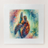 Hawksbill Sea Turtle 210724AREF122 - Watercolor Legpuzzel (Horizontaal)
