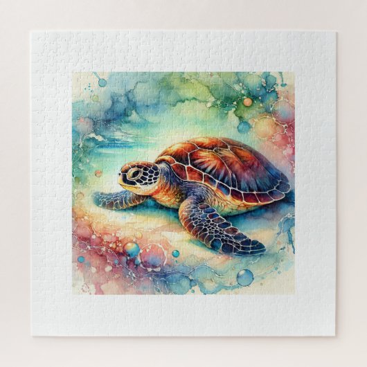 Hawksbill Sea Turtle 210724AREF122 - Watercolor Legpuzzel (Verticaal)