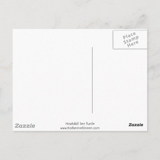 Hawksbill Zee Turtle Briefkaart (Achterkant)