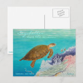 Hawksbill Zee Turtle Briefkaart (Voorkant / Achterkant)