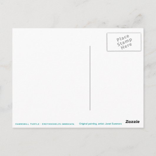 Hawksbill Zee Turtle Briefkaart (Achterkant)