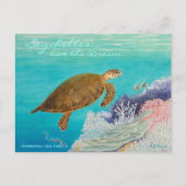 Hawksbill Zee Turtle Briefkaart (Voorkant)