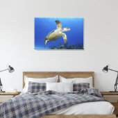 Hawksbill Zee Turtle Canvas Afdruk (Insitu (Slaapkamer))