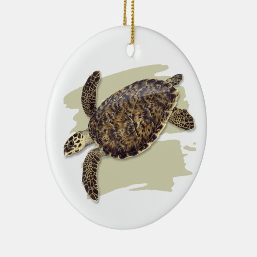 Hawksbill Zee Turtle Ceramic Ornament (Rechts)
