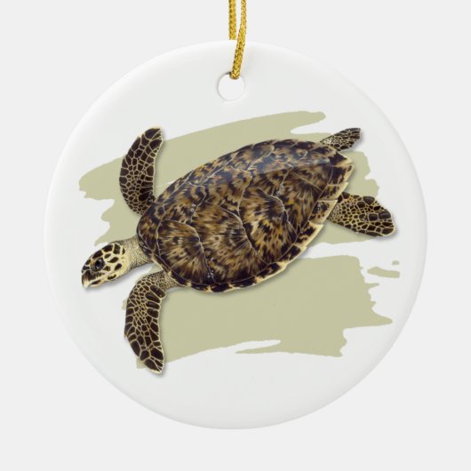 Hawksbill Zee Turtle Ceramic Ornament (Voorkant)