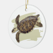Hawksbill Zee Turtle Ceramic Ornament (Links)