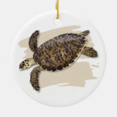 Hawksbill Zee Turtle Ceramic Ornament (Achterkant)