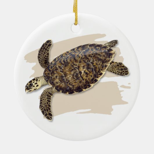 Hawksbill Zee Turtle Ceramic Ornament (Achterkant)
