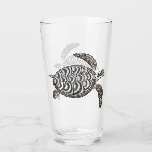 Hawksbill Zee Turtle Glass Tumbler (Achterkant)