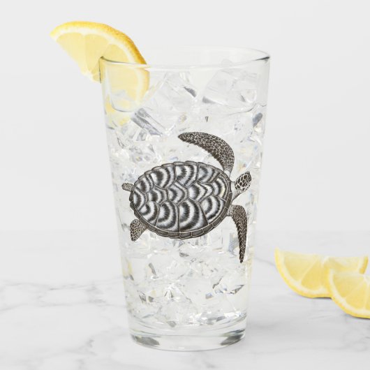 Hawksbill Zee Turtle Glass Tumbler (Voorkant ijs)