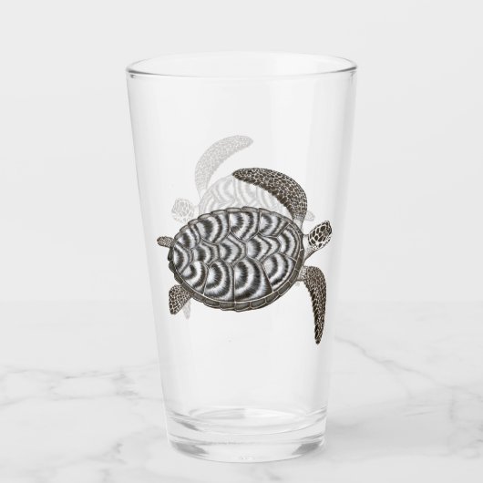 Hawksbill Zee Turtle Glass Tumbler (Voorkant)