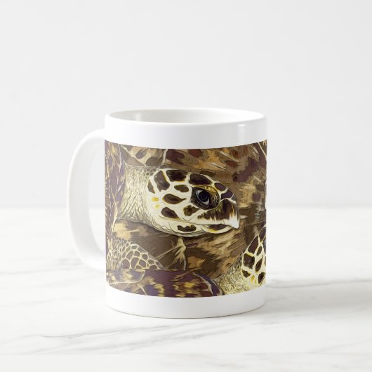 Hawksbill Zee Turtle Graphic Koffiemok (Voorkant links)