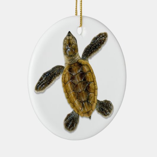 Hawksbill Zee Turtle Hatchling Ornament (Rechts)