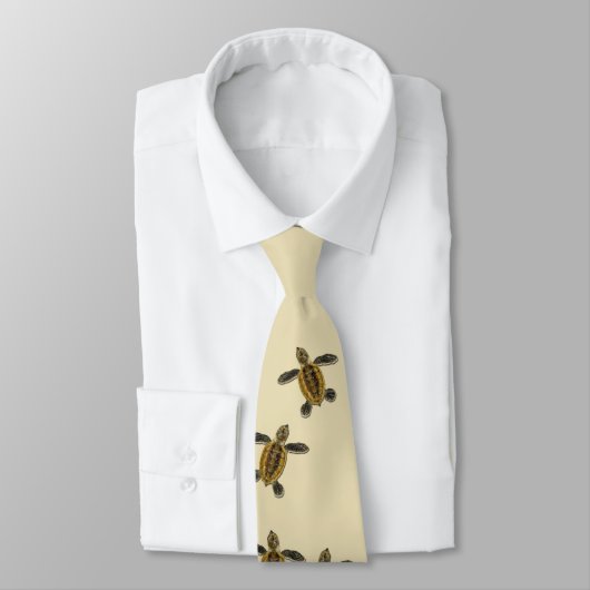 Hawksbill Zee Turtle Hatchlings Necktie Stropdas (Gebonden)