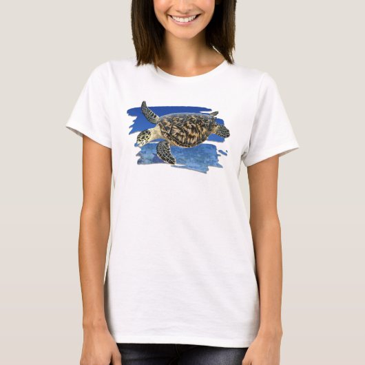 Hawksbill Zee Turtle in Habitat T-shirt (Voorkant)