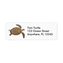 Hawksbill Zee Turtle Label