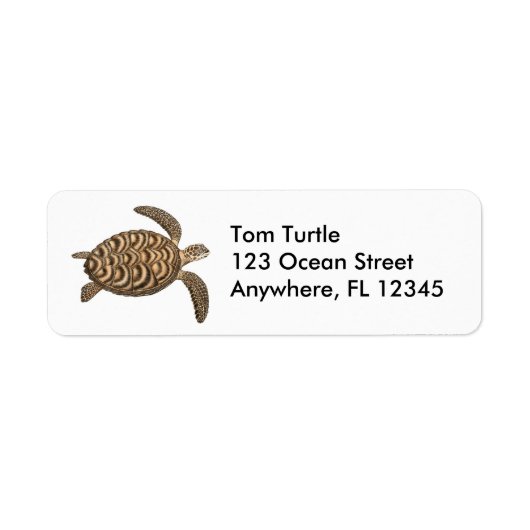 Hawksbill Zee Turtle Label (Voorkant)