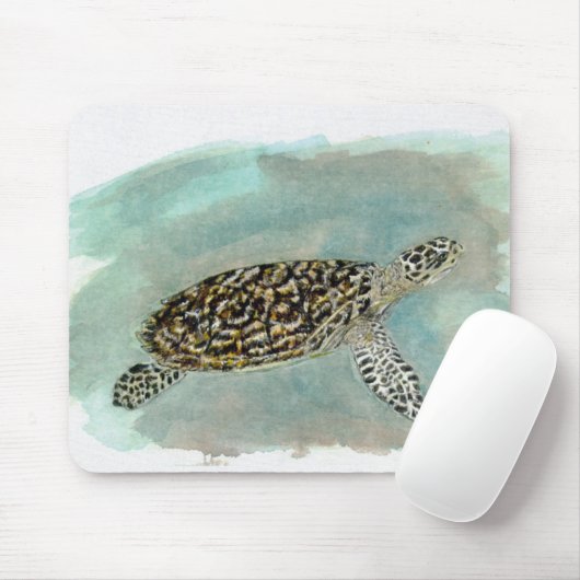 Hawksbill Zee Turtle Mousepad Muismat (Met muis)