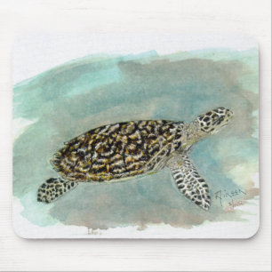 Hawksbill Zee Turtle Mousepad Muismat