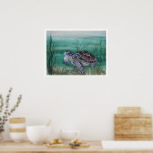 Hawksbill Zee Turtle Poster (Keuken)
