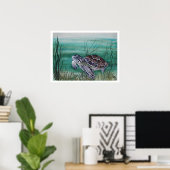 Hawksbill Zee Turtle Poster (Thuiskantoor)