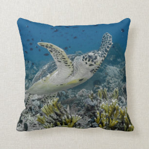 Hawksbill Zee Turtle Swimming Kussen