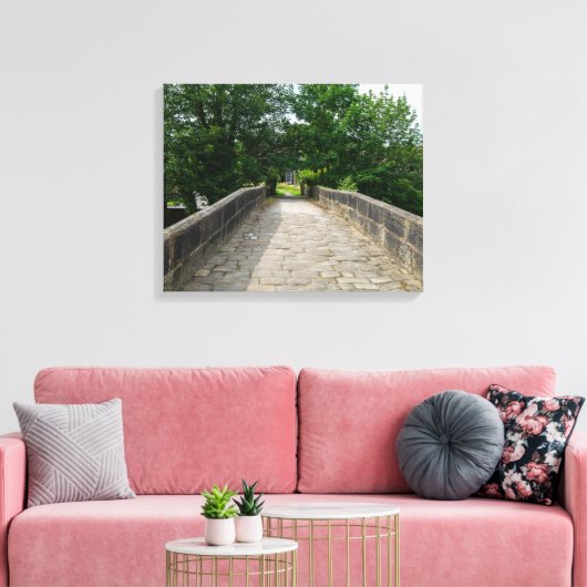 Hawksclough Bridge, Mytholmroyd Canvas Afdruk (Insitu (Woonkamer))