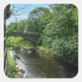 Hawksclough Bridge over the River Calder Vierkante Sticker (Voorkant)