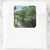 Hawksclough Bridge over the River Calder Vierkante Sticker (Tas)