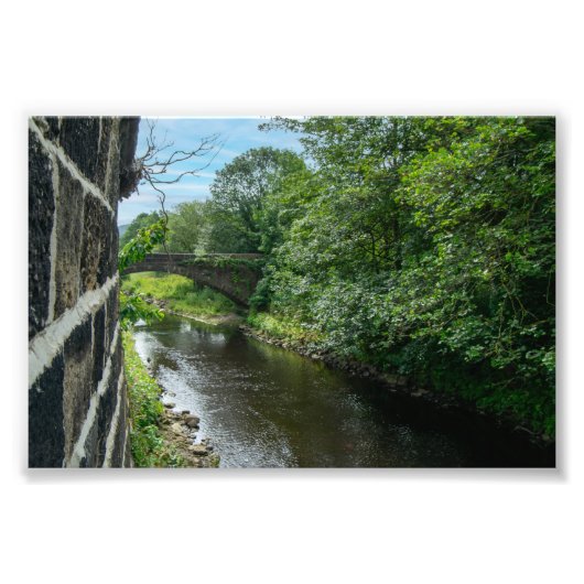 Hawksclough-brug over de rivier de Calder Foto Afdruk (Voorkant)