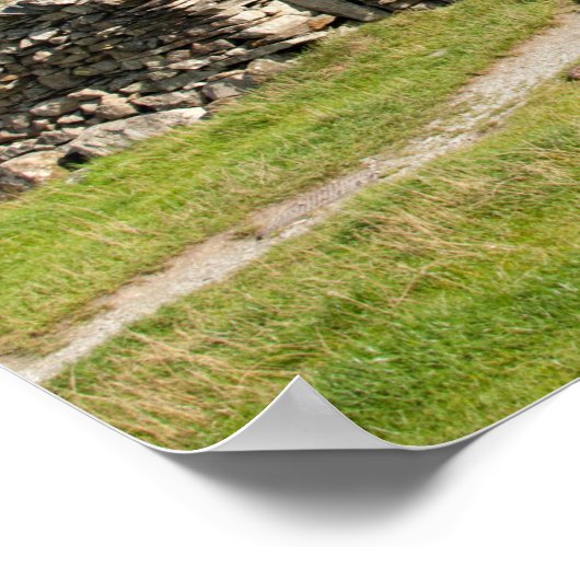 Hawkshead Cumbria England Kaart Poster (Hoek)