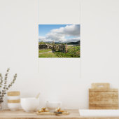 Hawkshead Cumbria England Kaart Poster (Keuken)