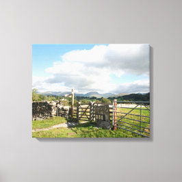 Hawkshead Cumbria England Kaart Poster Canvas Afdruk