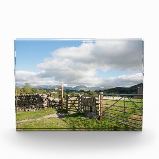 Hawkshead Cumbria England Kaart Poster Fotoblokken (Voorkant)