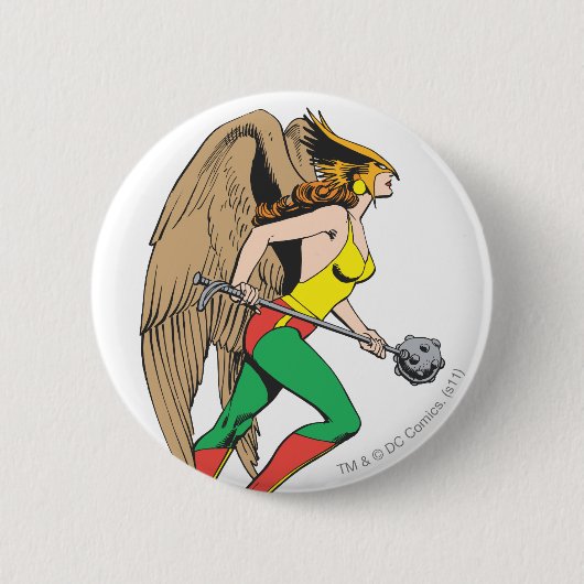 Hawkwoman Profile Ronde Button 5,7 Cm (Voorkant)