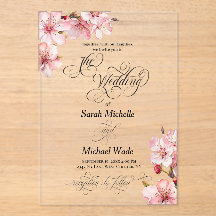 Hawthorn Acrylic Calligraphy Wedding Invitation