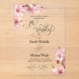 Hawthorn Acrylic Calligraphy Wedding Invitation Acryl Uitnodigingen