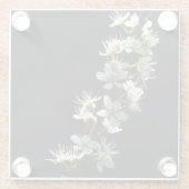 Hawthorn Bloemen coastercna Glazen Onderzetter (Achterkant)