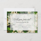 Hawthorn Blossom Wedding RSVP Kaart (Achterkant)