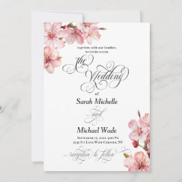 Hawthorn Elegant Calligraphy Wedding Invitation Kaart