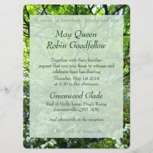 Hawthorn en Oak Handfasting Invitation Kaart