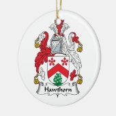 Hawthorn Family Crest Keramisch Ornament (Links)