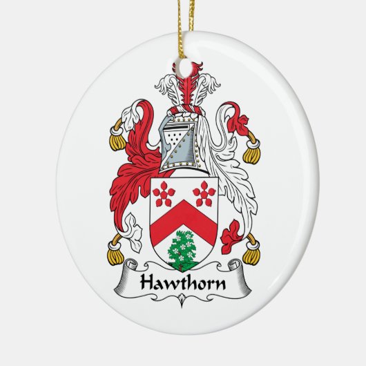 Hawthorn Family Crest Keramisch Ornament (Links)