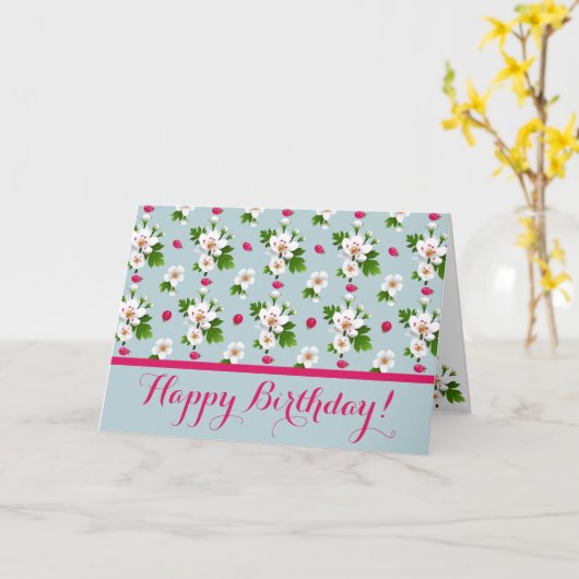 Hawthorn Flowers Kaart (Gele Bloem)