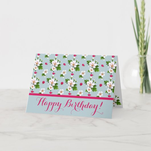 Hawthorn Flowers Kaart (Voorkant)