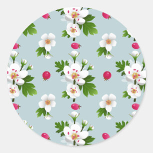 Hawthorn Flowers Ronde Sticker