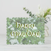 Hawthorn in Bloom Happy May Day Uitnodiging (Staand voorkant)