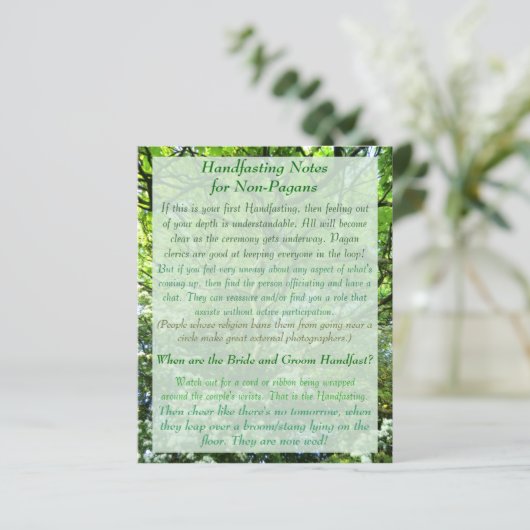 Hawthorn & Oak Handfasting Program met notities (Staand voorkant)