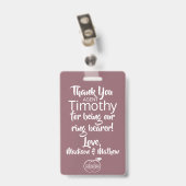 Hawthorn Roos Ring Bearer Security Badge (Back with Clip)