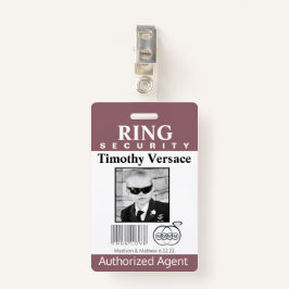 Hawthorn Roos Ring Bearer Security Badge